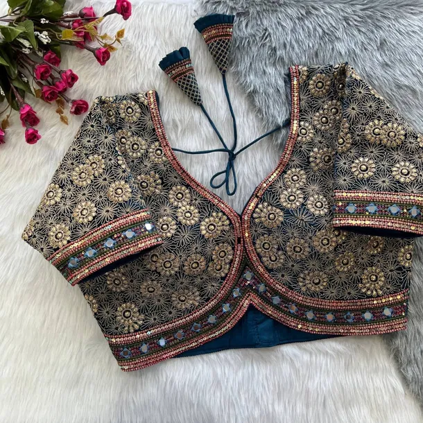 Blue Color Alia Style Wedding Blouse