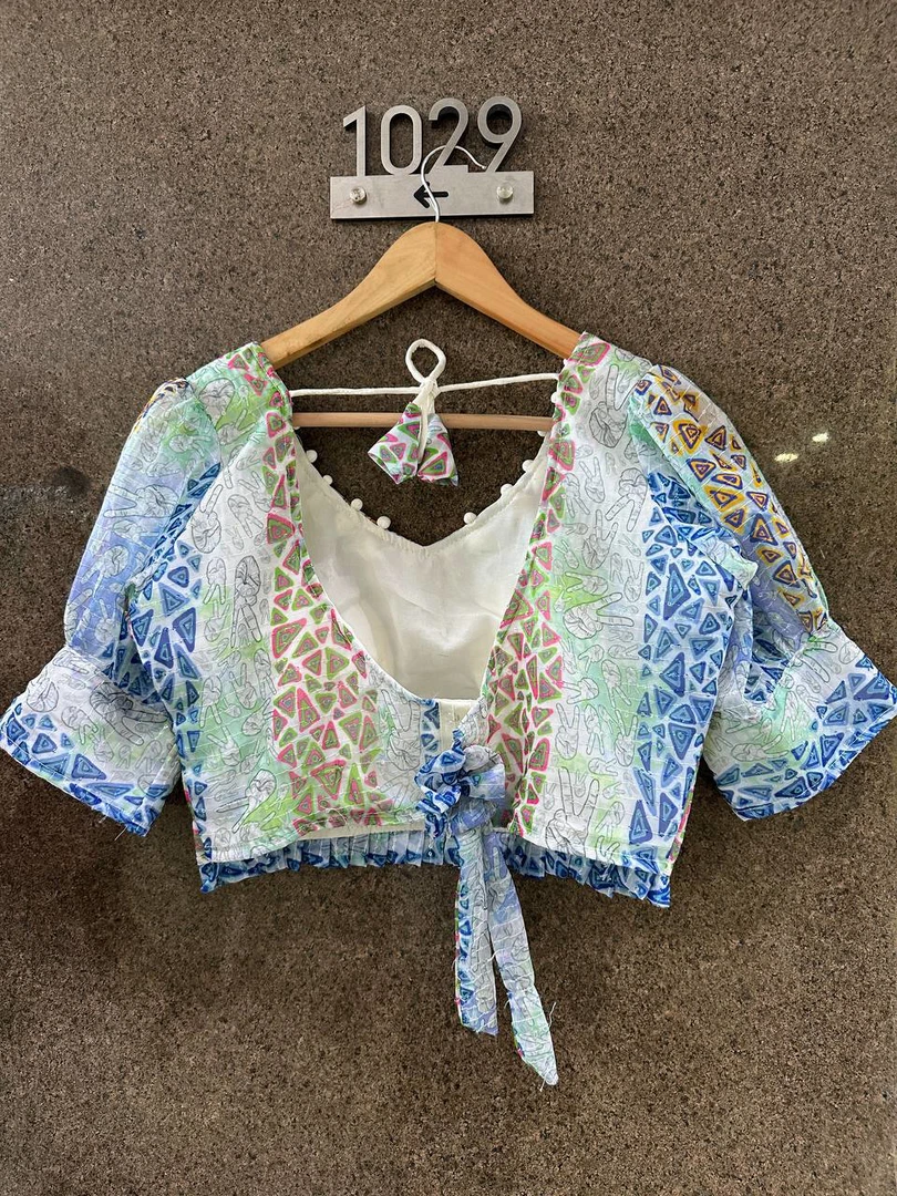 Multi Color Designer Georgette Crochet With Sequence Blouse