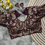 Wine Heavy Kashmiri Embroidery Work Fox Georgette Blouse