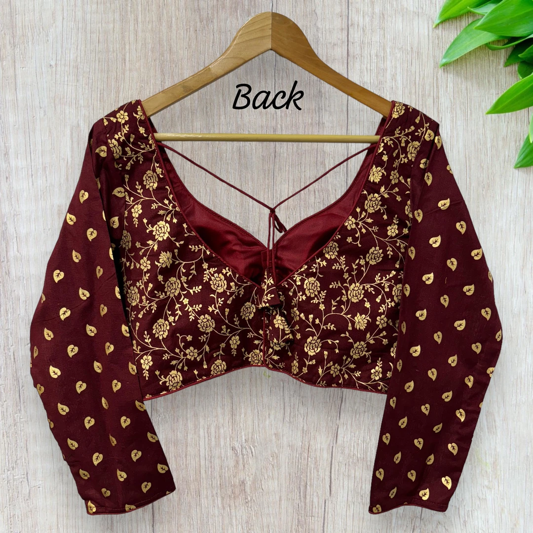 Maroon color Elegant Sabyasachi Inspired Pure Cotton Party Blouse