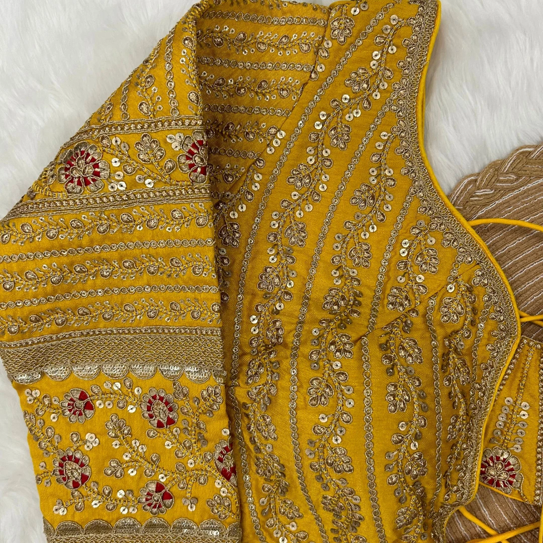 Yellow Silk Open-Back Blouse