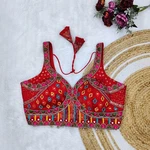 Red Color Handwork Kutchi Work Blouse