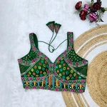 Green Color Handwork Kutchi Work Blouse