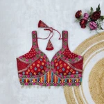 maroon Color Handwork Kutchi Work Blouse