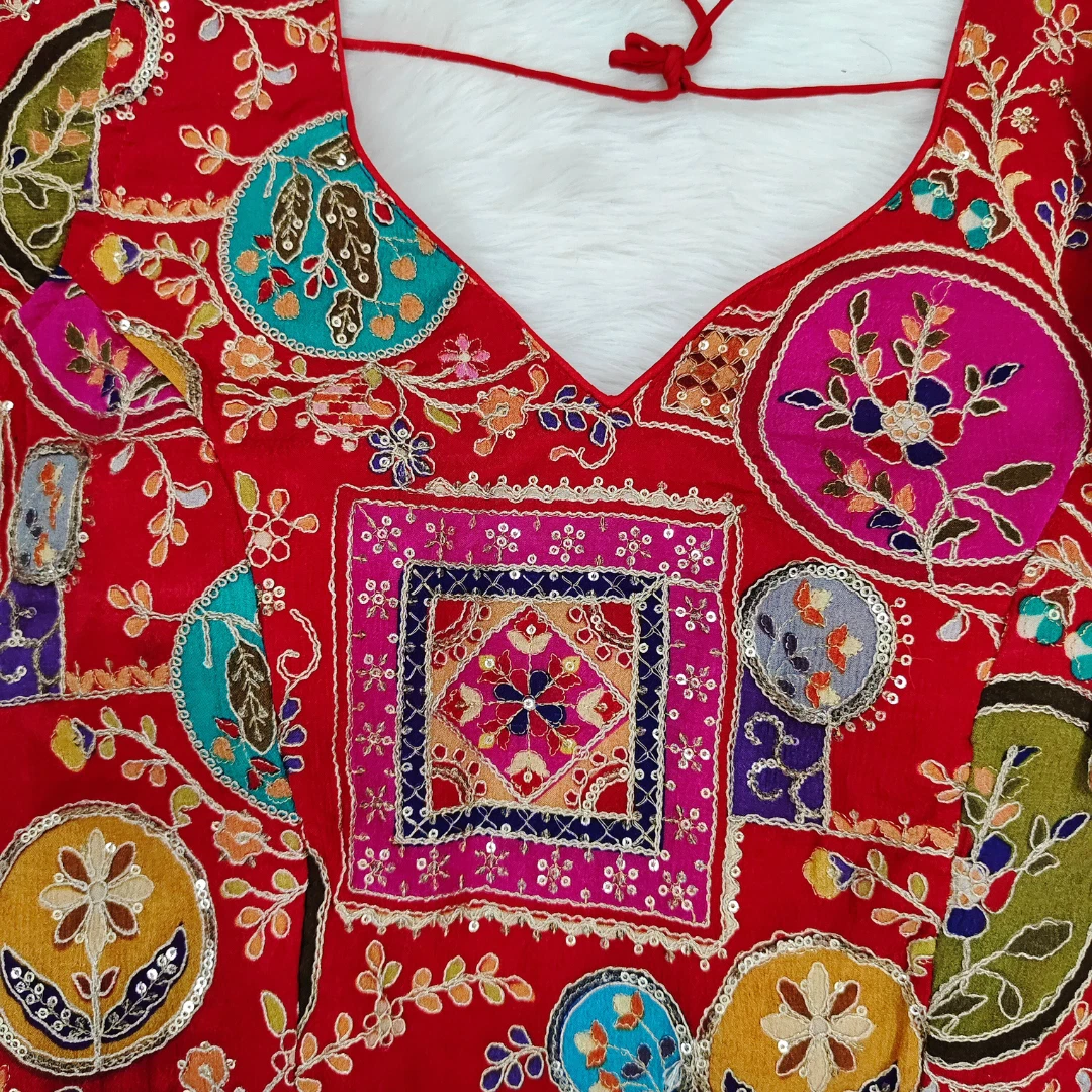 Rani Color Digital Print Blouse For Navratri  