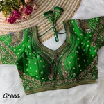 Green Color Bridal Bliss Apple-Cut Codding Work Blouse