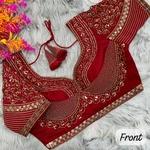 Maroon Sabyasachi Handwork Italian Silk Bridal Blouse