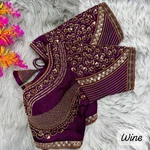 Wine Sabyasachi Handwork Italian Silk Bridal Blouse