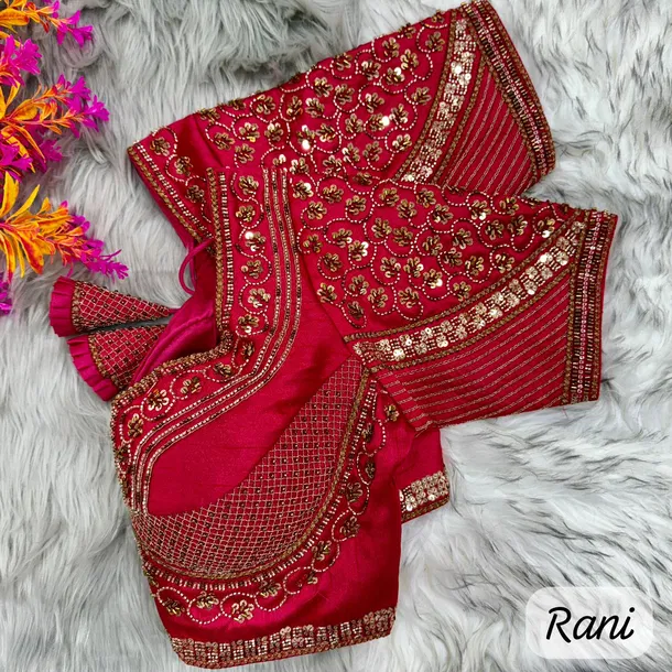 Rani Sabyasachi Handwork Italian Silk Bridal Blouse