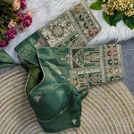Green Cosmos Silk Codding Work Partywear Blouse