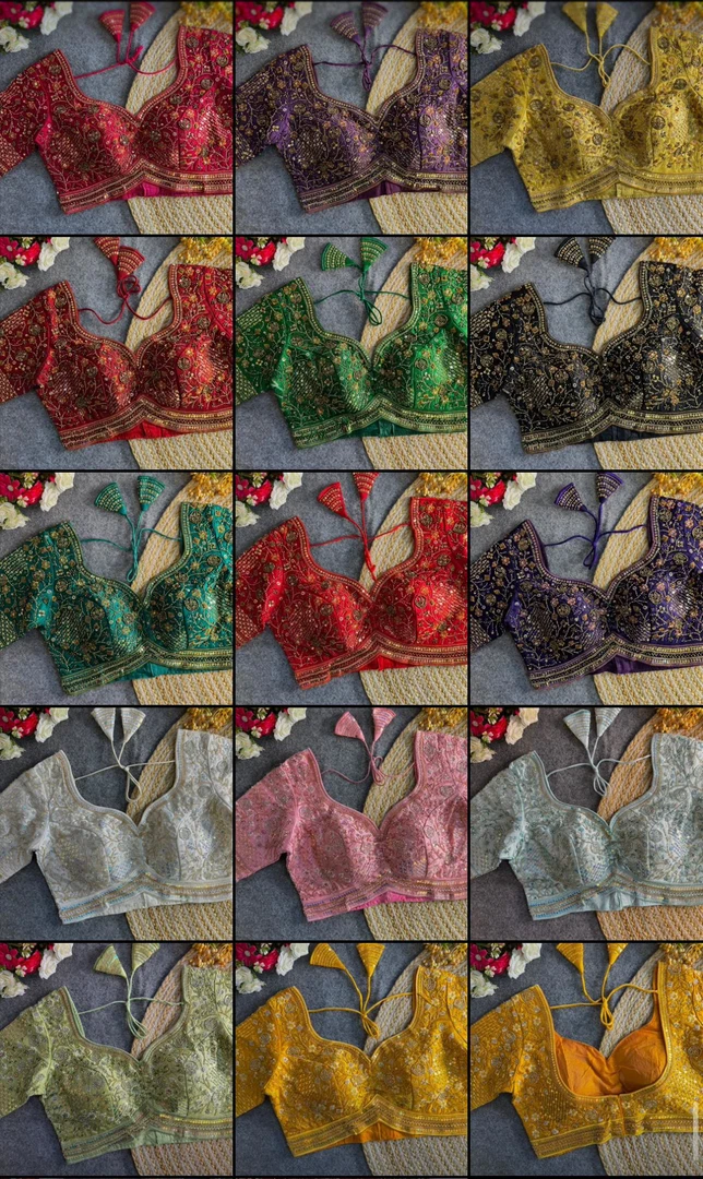 Blue Colour Heavy Handwork Party Blouse