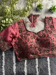 Baby Pink Color Handwork Blouse with Stars & Beads Bridal Blouse