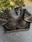 Black Color Handwork & Sequence Italian Silk Bridal Blouse