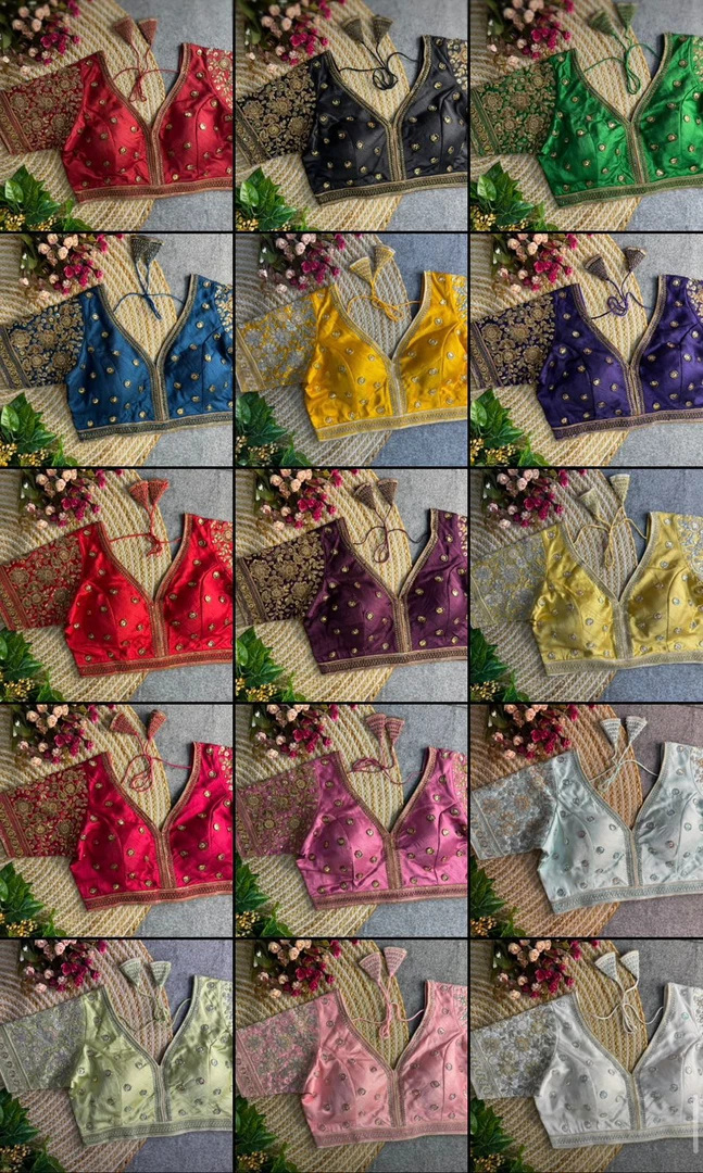 Pink Colour V-Neck Bridal Blouse 