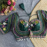 Green Color Navratri Special Readymade Blouse