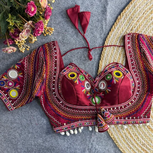 Maroon Color Navratri Special Readymade Blouse