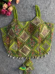 Green Embroidered Luxe Crepe Partywear Corset Blouse