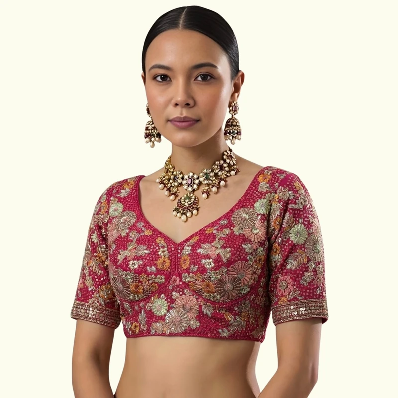 Rani Color Sabyasachi Style Georgette Blouse