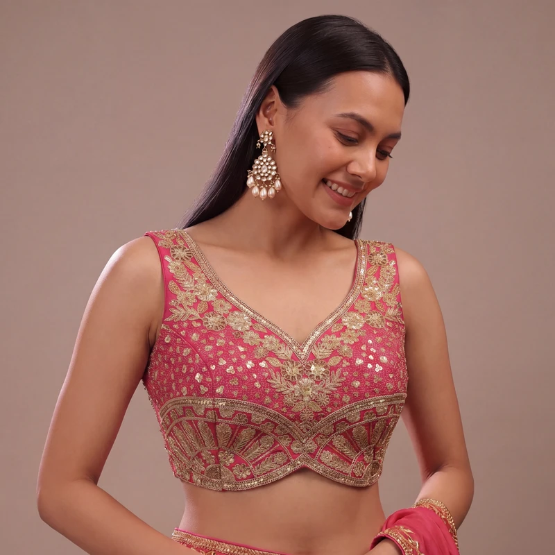 Rani Zari & Sequins Work  Partywear Sleeveless  Blouse