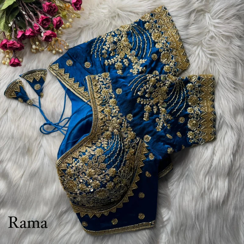Rama Heavy Fandy Silk Beads, Sequin & Cording Work Designer Blouse
